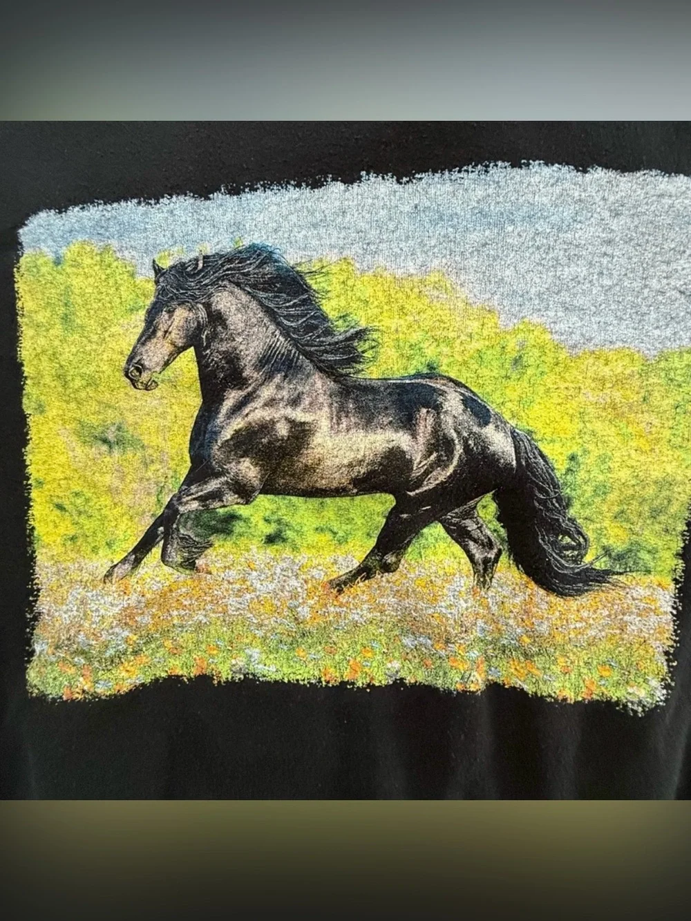 Vintage Equine Horse Artisan Crewneck Pullover sweatshirt long sleeve top Sz M - Picture 3 of 8